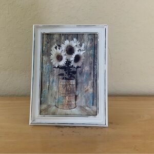 Farmhouse Sunflowers & water can picture 8x10 w/frame